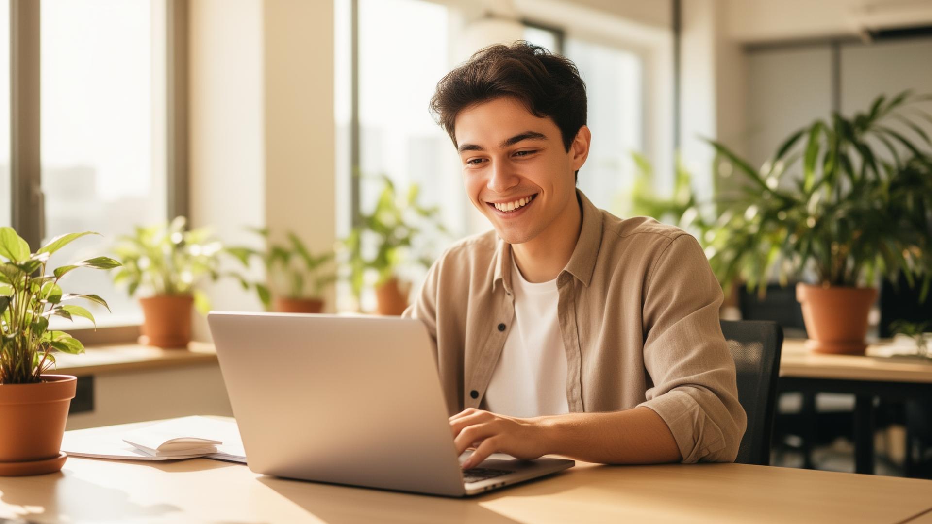 Entrepreneur travaillant dans un espace lumineux